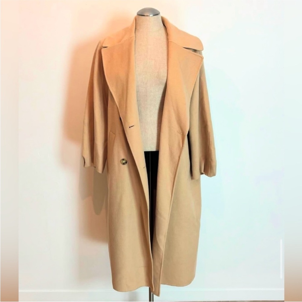 Zara Beige Double-Breasted Trench Coat
